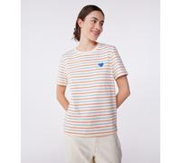 Striped T-Shirt with Embroidered Heart, Le Droit White/Blue/Red