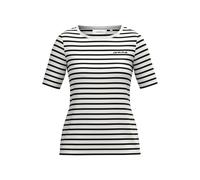 Striped T-Shirt with Embroidered Logo for Women COMMA Blanc 34
