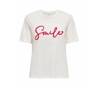 Striped T-Shirt with Love Slogan White
