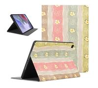 Striped Tablet Case for iPad Mini 3/2/1 7.9" | Striped Stripe Collage Pink Flowe Floral Design for Women Girls Flip PU Leather Stand Funda Adjustable Protective Cases