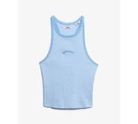 Striped tank top with racerback and logo for women Superdry Essential Bleu S