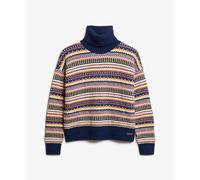 Striped textured sweater for women Superdry Bleu L