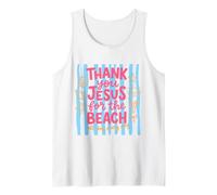 Striped Thank-You-Jesus for The Beach Summer Vibes Christian Tank Top
