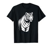 Striped Tiger Cool Cutout Silhouette Art T-Shirt