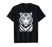 Striped Tiger Cool Cutout Silhouette Blue Eyes T-Shirt