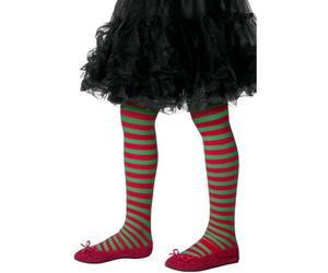 Striped Tights Childs Red & Green,Children's Tights Age 8-12