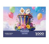 Striped Top Hat Jigsaw Puzzles for Adults Kids Interesting Puzzles 1000 Jigsaws Brain Challenge for Adults Gifts 70x50cm/1000pcs