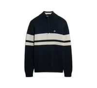 Striped trucker sweater in cotton knit Superdry Bleu XL