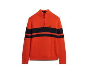Striped trucker sweater in cotton knit Superdry Orange M