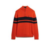 Striped trucker sweater in cotton knit Superdry Orange S