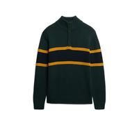 Striped trucker sweater in cotton knit Superdry Vert L