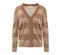 Striped V-Neck Cardigan - female - Gran Sasso - Cardigans - Brown - XL - Knitwear XL