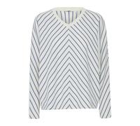 Striped V-neck pull for women b.young Byruni Sweat 2 Blanc L