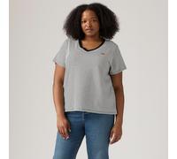 Levi's Women's Plus Size V-Neck Tee T-Shirt, Raita Stripe Caviar, XL