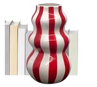 Striped Vase,Aesthetic Vase | Decorative Striped Flower Container Ceramic for Indoor Home Apartment Kitchen Bathroom Table Centerpieces