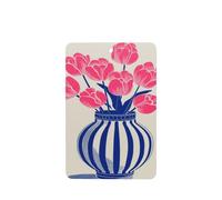 Striped Vase With Pink Tulips Car Air Fresheners 4 Pcs Hanging Scented Cards Fragrance Scented Cards For Car Aromatherapy Tablets
