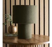 Striped Velvet Table Lamps in a Corduroy Design Available in Ivory, White, Lilac, Dark Green, Soft Green and Brown (Dark Green)