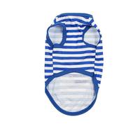 Striped Vests Pet T-shirts Sweat Absorption Puppy Clothes Exquisite Workmanship Costumes Outfit Printed Pattern Deep Blue M