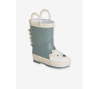 Striped Wellies for Babies printed green