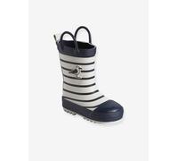 Striped Wellies for Babies striped navy blue