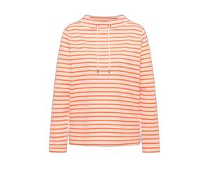 Striped women’s roll-neck T-shirt Cecil Beige 2XL