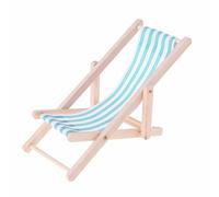 Striped Wooden Lounge Chair 1/12 Dollhouse Miniature Furniture Green Stripe