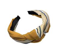 Striped Yellow Headband Female Wild Go Out Net Red Face Wash Hairband Simple Korean Style Headband Wide Side Press Hairpin Retro