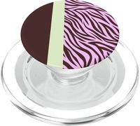 Striped Zebra Pink Brown Green Animal Pattern PopSockets PopGrip for MagSafe