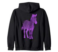 STRIPED ZEBRA PURPLE COOL CUTOUT SILHOUETTE Zip Hoodie