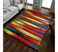 (Stripes , 80cm x 150cm) Modern Design Hand Carved Runner Multi Colour Rugs