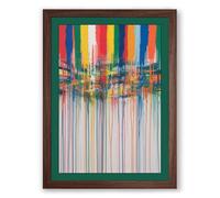 Stripes and Dissolution Abstract Framed Wall Art Print A1 (84.1×59.4cm) Walnut, Wall Decor for Living Room, Bedroom, Office & Home, Ready to Hang, Art Gift