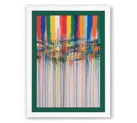 Stripes and Dissolution Abstract Framed Wall Art Print A1 (84.1×59.4cm) White, Wall Decor for Living Room, Bedroom, Office & Home, Ready to Hang, Art Gift
