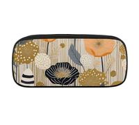 Stripes And Polka Dots Pencil Case Waterproof Leather Pencil Pouch Multi-purpose Aesthetic Makeup Bag Cute Pen Bag Large Cosmetic Bag for Office Stationery, Travel