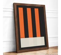 Stripes and Silence Geometric Framed Wall Art Print A1 (84.1×59.4cm) Walnut, Wall Decor for Living Room, Bedroom, Office & Home, Ready to Hang, Art Gift