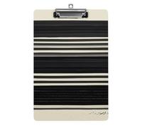 Stripes Black White Clipboard, A4 Acrylic Clipboard with Hanging Hole, Ultra-Light Clip Board - Holds 100 Sheets, Shatterproof Document Holder for Office, 12.5" X 8.5"