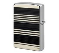 Stripes Black White Lighter Case Metal Protective Cover with Double-Sided Art Design, Cool Lighters Pouch Shockproof Lighter Cover for Men Women Gifts, Lighters Not Included