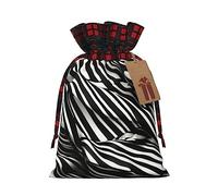 Stripes Black White Print Christmas Drawstring Gift Bags With Tags,Xmas Gift Bags,Mini Storage Bag,Christmas Party Supplies