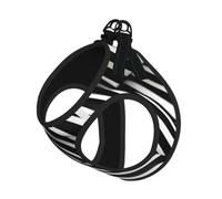 Stripes Black White Print Reflective No Choke Pet Vest Harness,Adjustable Soft Padded Dog Harness With Easy Control Handle