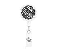 Stripes Black White Print Retractable Badge Holder, Cute Nursing Badge Reel, Badge Clip Id Card Holders