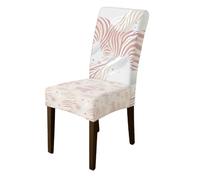 Stripes Chair Covers for Dining Chairs, Modern Contemporary Waves Dots None Peach Spandex Washable Stretch Chair Protector Covers Decor for Dining Room Hotel Housewarming 1pcs