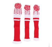 Stripes Knitted Club Head Covers 3 Piece Set, Club Head Covers for Golf Clubs 1 3 5, Knit Club Headcovers with Pom Pom Decoration, Soft Knitting Wool Head Protector for Travel and