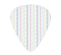 Stripes Leaves Guitar Picks 12 Pack Universal ABS Guitar Picks,Colorful Vertical Stripes with Fresh Foliage Leaves Style Spring Illustration,for Acoustic and Electric Guitar