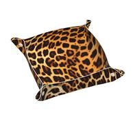 Stripes on Leopards Double-Sided Full Print, Leather Tray, Suitable for Placing Some Small itemsã€‚