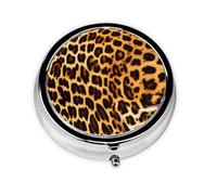 Stripes on Leopards Mini Round Pill Box, can be Put into Wallet, Pocket, Light and Convenient, 3 Compartment Pill Box, Portable Pill Box,