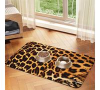 Stripes on leopards Pet Absorbent Leather Placemat 30x45cm Beautiful Design Cat and Dog Bowl Mat Portable Storage