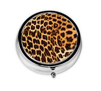 Stripes on Leopards Round Pill boxï¼ŒPill Boxï¼Œ Portable On-The-Go Pocket Pharmacy,