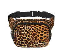 Stripes on leopards Square Double Layer Waist Bag Belt - Unisex Everywhere Fanny Pack Purse for Running, Travel, Hiking, Fitness, Black, One Size