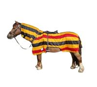 Stripes Print Horse Exercise Sheet - Combo Fly Rug with Neck & Tail Flap - Equestrian Ride On Sheets for Pony Competition Riding Stable Outdoor Fields Yards
