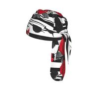 Stripes Red Rose Flowers Print Skull Headwrap Under Helmet Cycling Cap Lightweight Quick Dry Adult Gift One Size