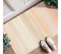 Stripes Runner Rug, Modern Minimalistic Gradient Soft Edges None Beige Low Pile Sponge Edge Binding Doormat Throw Rug Rectangle for Kitchen Entryway Bedside Laundry Decor 2x3 Ft